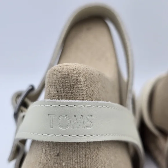 NWT TOMS Abby Flatform Espadrille Sandals, Leather Natural Woven , Women's 11 - Picture 8 of 16